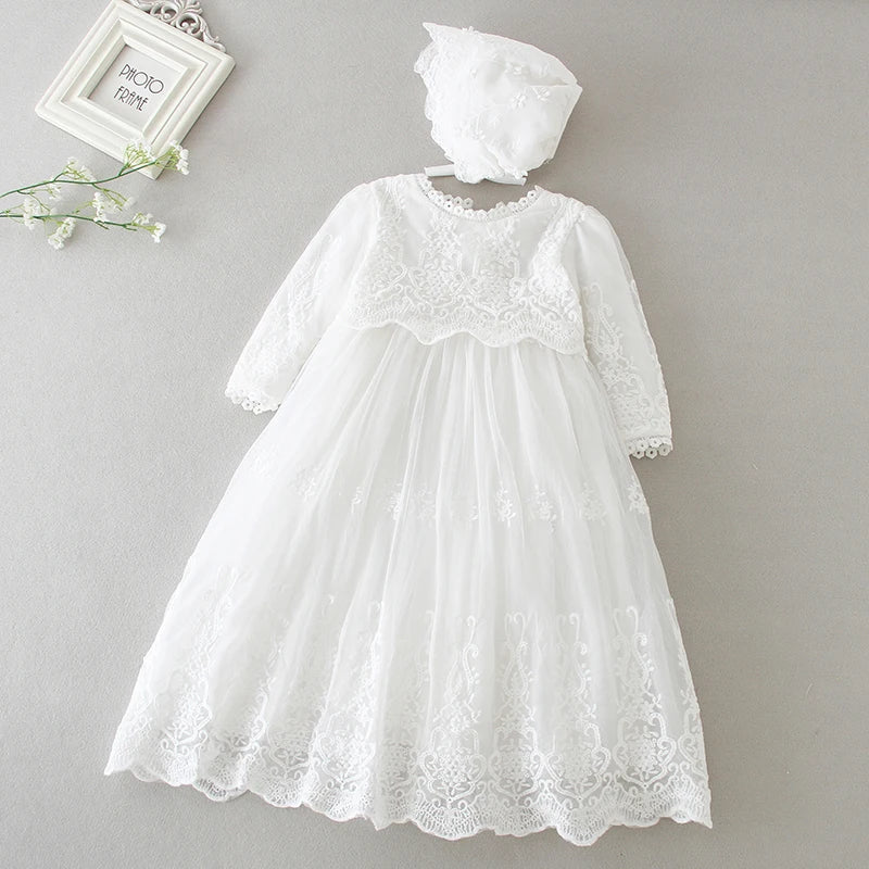 Baby Girls Dress Lace Princess Dress Infant Dresses Baptism Costume Baby Birthday Wedding Party Dress Prom Evening Dress 0-24M