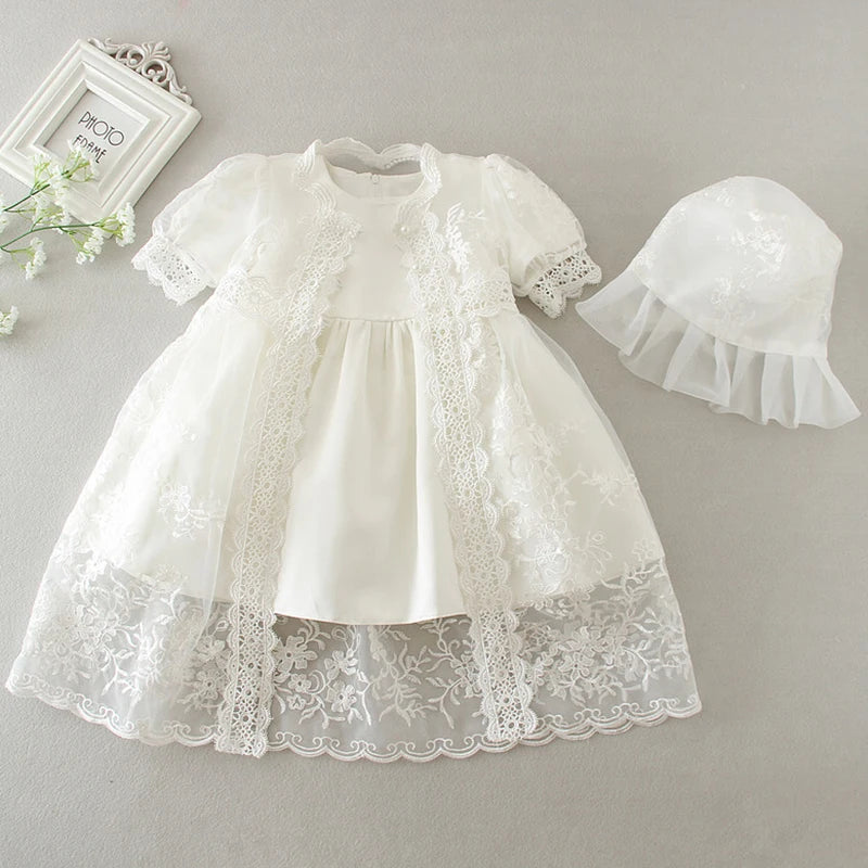 Baby Girls Dress Lace Princess Dress Infant Dresses Baptism Costume Baby Birthday Wedding Party Dress Prom Evening Dress 0-24M