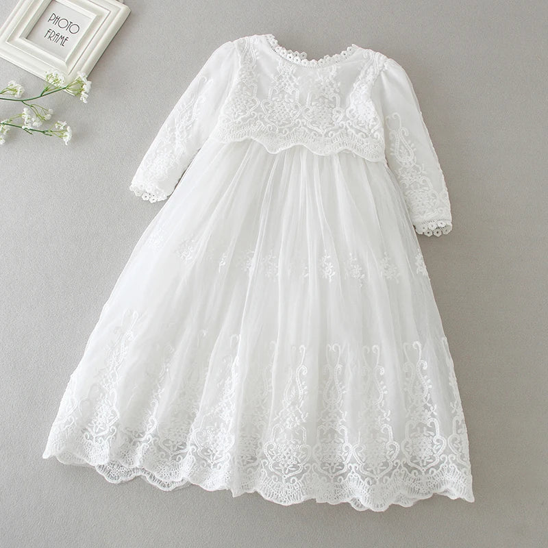 Baby Girls Dress Lace Princess Dress Infant Dresses Baptism Costume Baby Birthday Wedding Party Dress Prom Evening Dress 0-24M