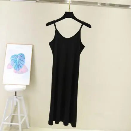 Spring Summer 2024 Woman Tank Dress Casual Modal Sexy Camisole Elastic Female Home Beach Dresses O-Neck Camis Sexy Dress