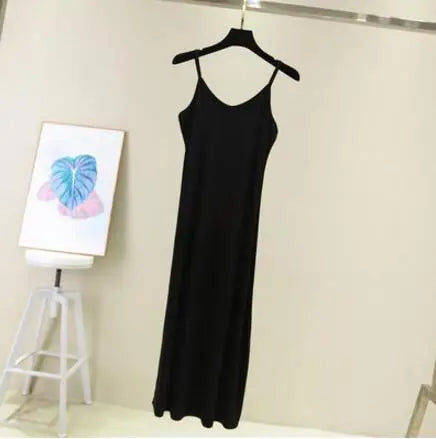 Spring Summer 2024 Woman Tank Dress Casual Modal Sexy Camisole Elastic Female Home Beach Dresses O-Neck Camis Sexy Dress