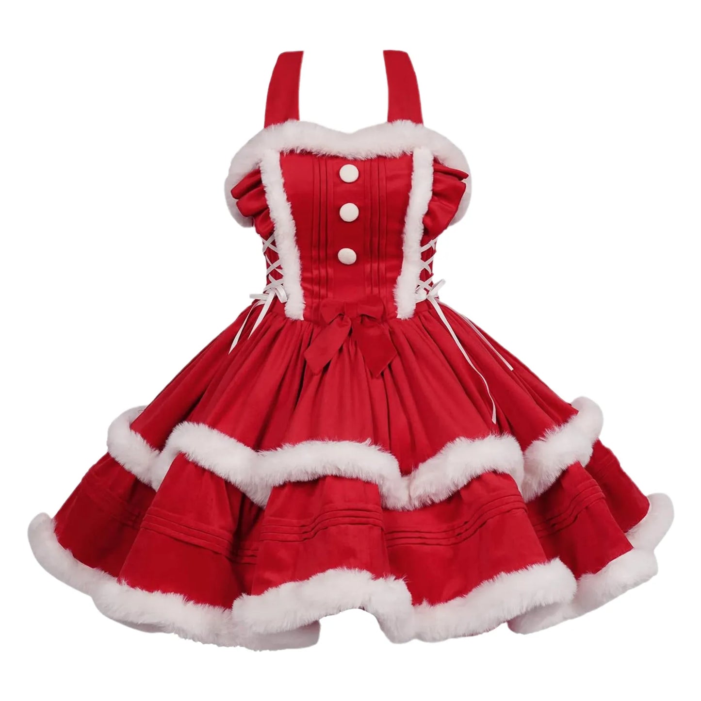 Christmas Red Riding Hood Shawl Costume 2 Piece Dress Sexy Rabbit Patchwor Dresses Girl Santa Cosplay Outfit Strap Dress Women