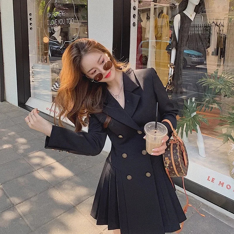 Korean Style Elegant Lightweight Feelsuit Dress High-end Autumn Collection New Arrival Pleated Upscale Dress Wholesale