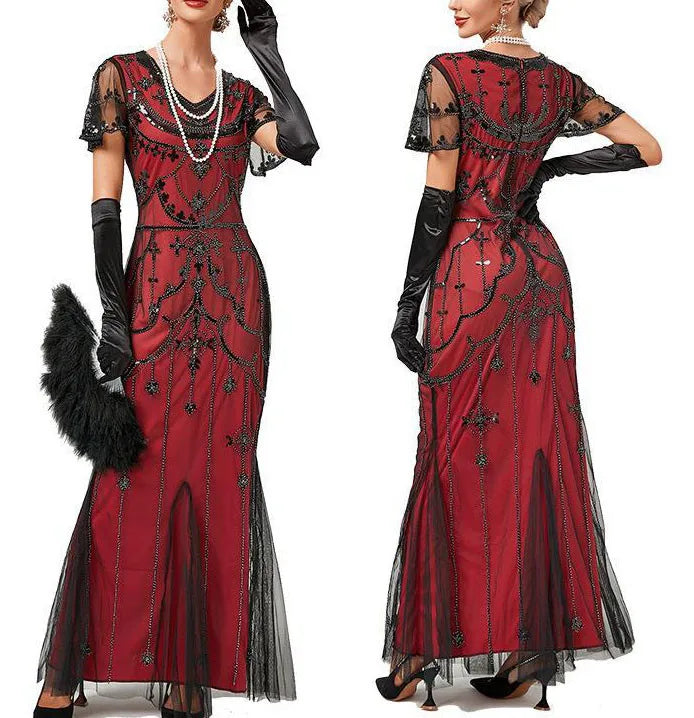 Woman Medieval Vintage Renaissance Palace Princess Dress Lace Sleeve Victorian Carnival Party Dresses Elegant Female Dresses