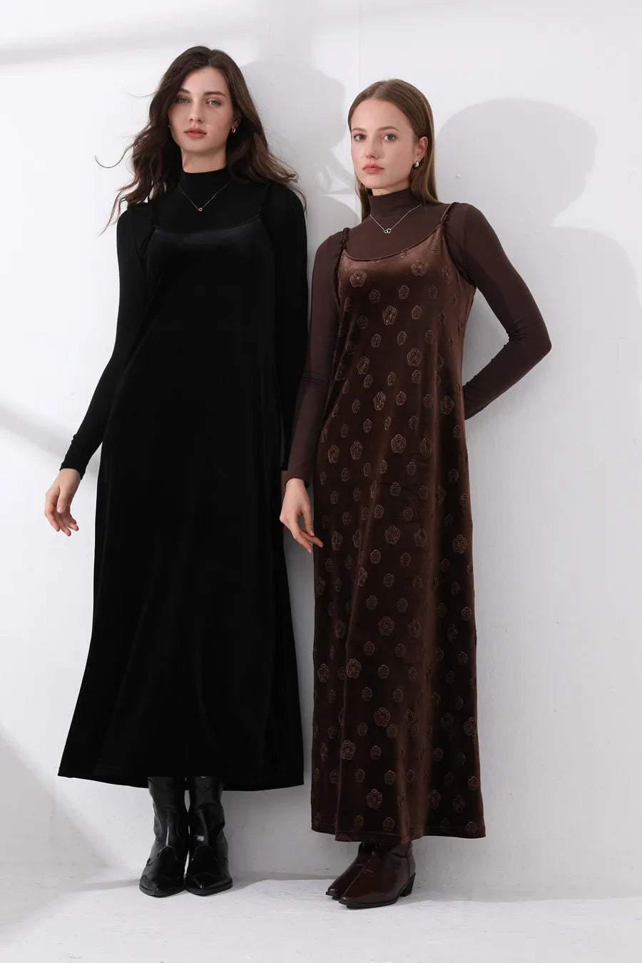 AS 2024 Fall- winter velvet woman clothes adjustable strap dress + basic tops + cardigan + sleeveless dress (ship out in 1 day)