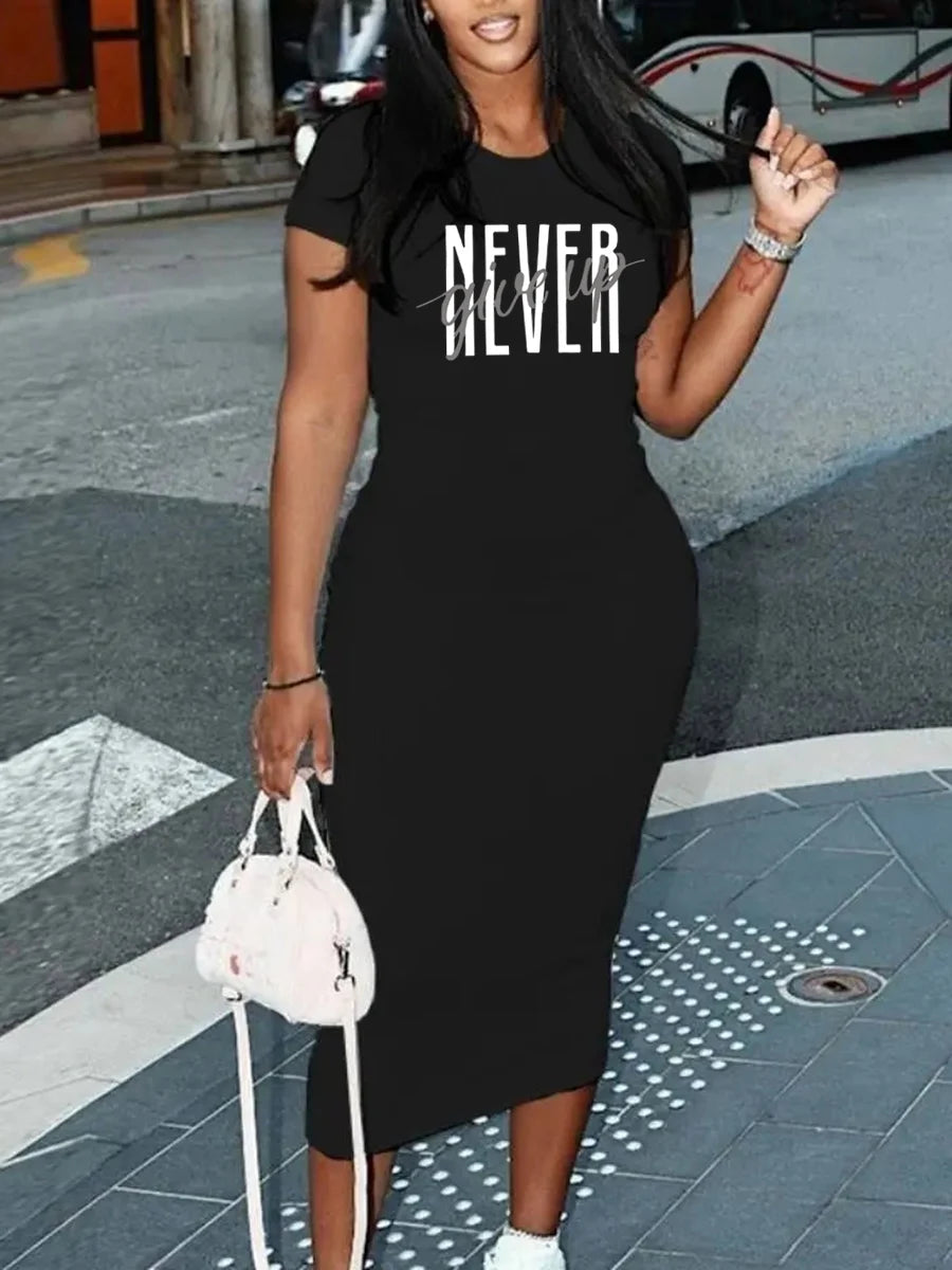 Women's Sexy Long Tshirt  Short Sleeved Summer Plus Size Black  Dress  Black Print  Tshirts dress Fashion White T-shirt Cas