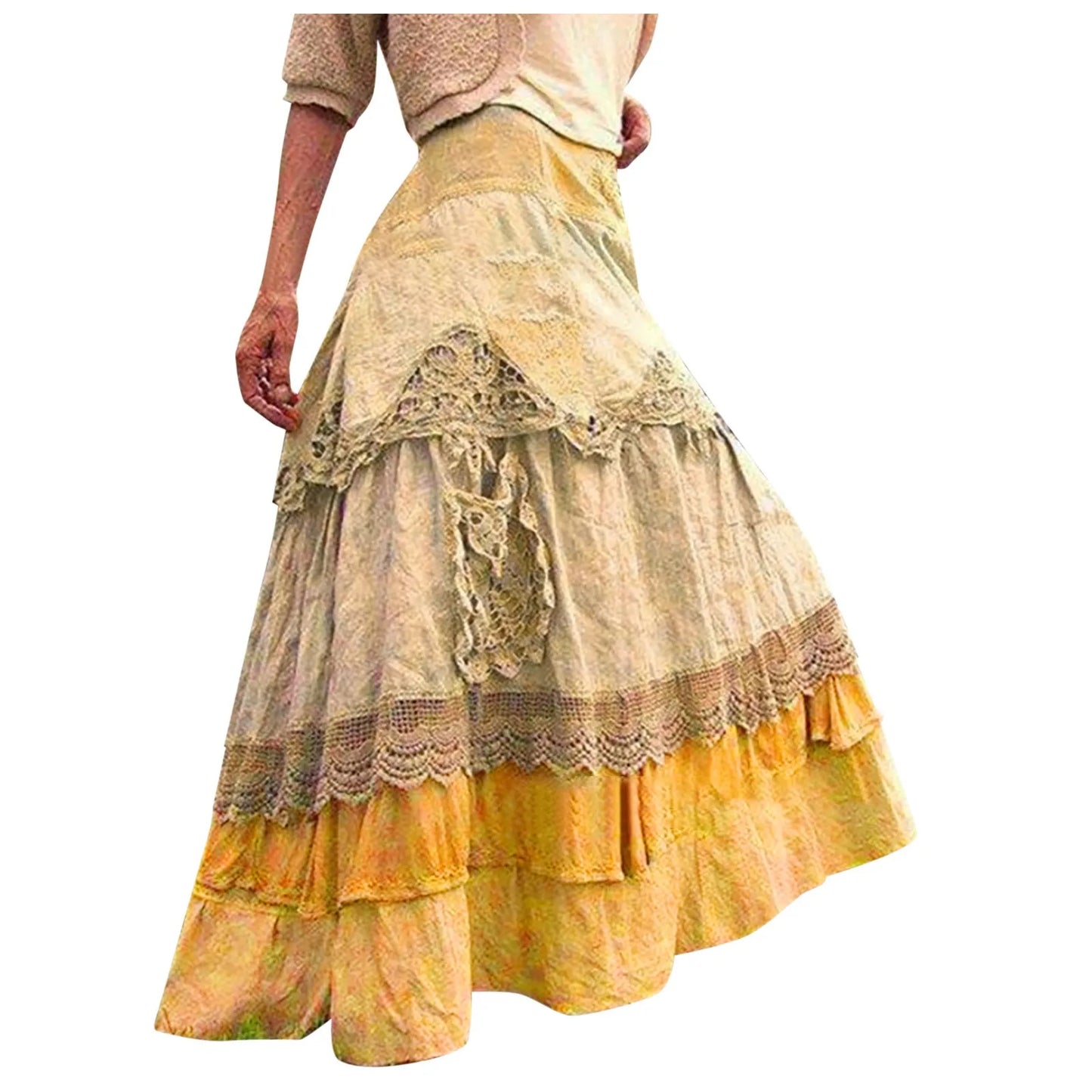 Luxury Women'S Elegant Dress Outfits Women'S 2024 Summer Boho Tiered Long Lace Skirt Maxi Net Dresses For Women Summer Plus Size