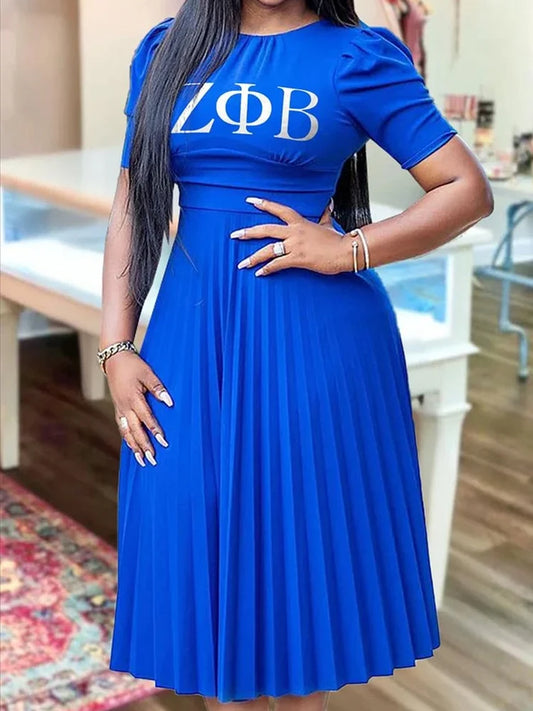 Classic Zeta Phi Beta Sorority Pleated Dress