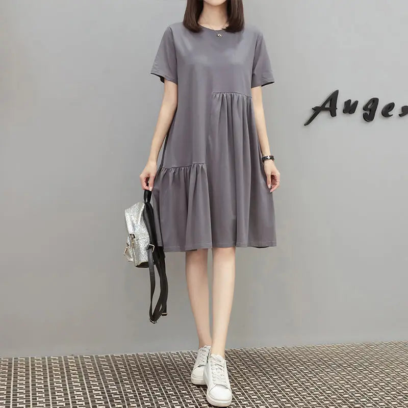 New Dress Large Size Loose Irregular Stitching Skirt for Women Woman Dress Vestido De Mujer Femme Robe