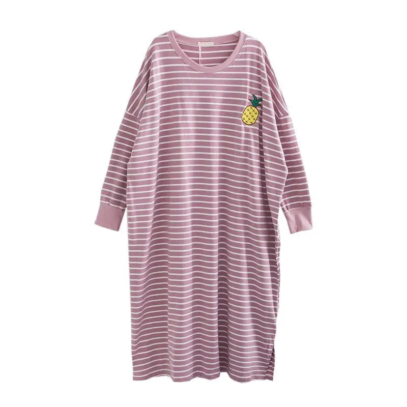 Casual Large Size Modal Cotton Nightgowns For Women Loose Long Sleeve Nightshirt Female Spring Autumn Summer Home Dresses