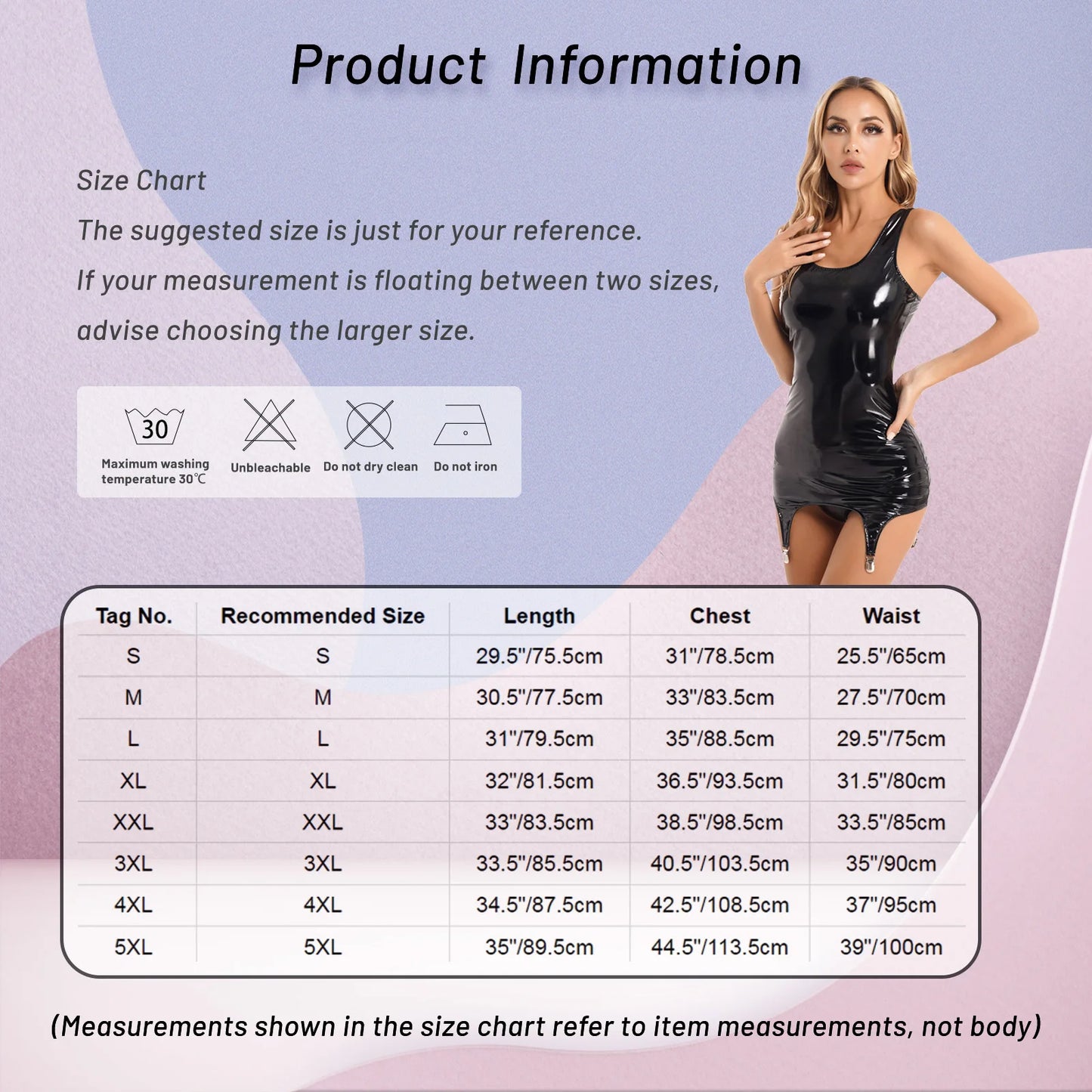 Sexy Womens Patent Leather Bodycon Mini Dresses with Metal Clips Wet Look Clubwear Costume Sleeveless Vestido Latex Tank Dresses