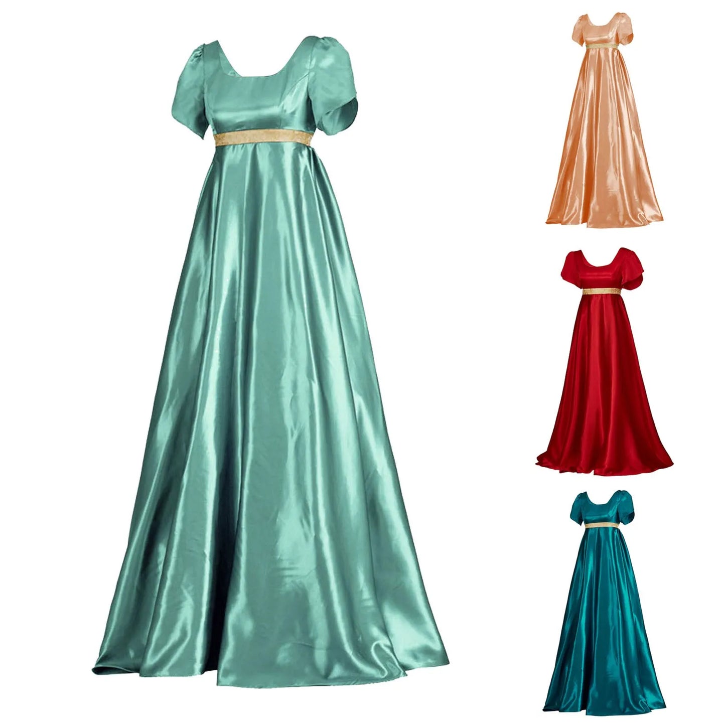 Medieval Dress Satin Vintage Renaissance Victorian Ball Gown Elegant High Waist Princess Dresses For Women Gothic Maxi Dress