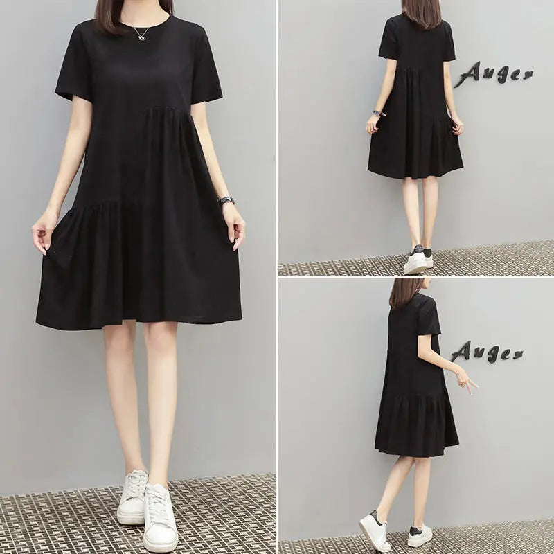 New Dress Large Size Loose Irregular Stitching Skirt for Women Woman Dress Vestido De Mujer Femme Robe